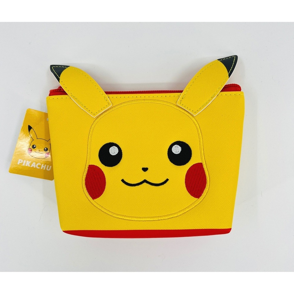 Nintendo Japan Pikachu Triangle Pouch Yellow Pokemon Character Zipper Case NWT